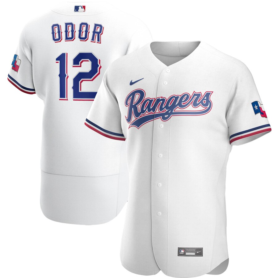 Texas Rangers #12 Rougned Odor Men Nike White Home 2020 Authentic Player MLB Jersey
